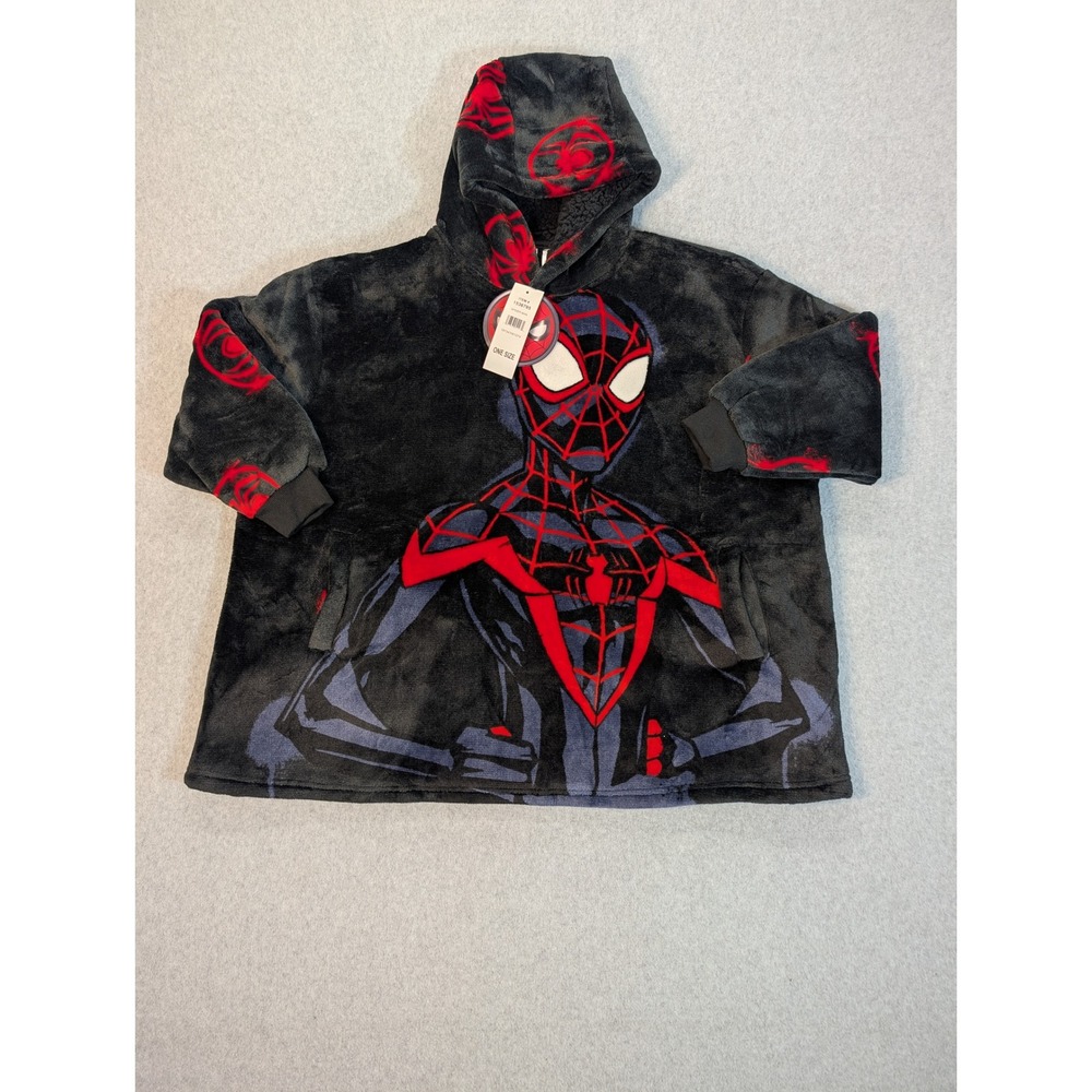 Marvel Spider-Man Miles Morales Wearable Blanket Hoodie Plush Fleece One Size